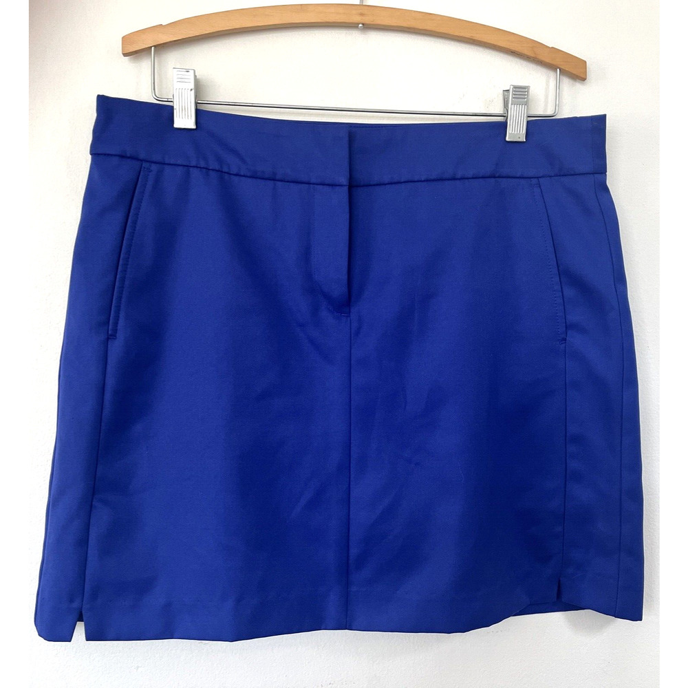 IZOD Golf Skort Blue Athletic Skirt Zip Pockets Pleats SZ 10